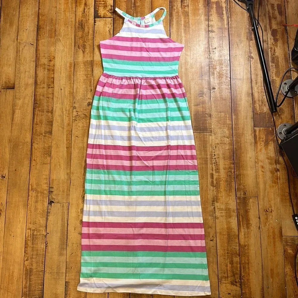 Gymboree Girls size 10 to 12 Large striped Maxi dress summer beach vacation